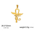 LIKGREAT Egyptian Ankh Cross Egypt Eye Pendant for Necklace Earrings Stainless Steel Eye of Horus Charms for Jewelry