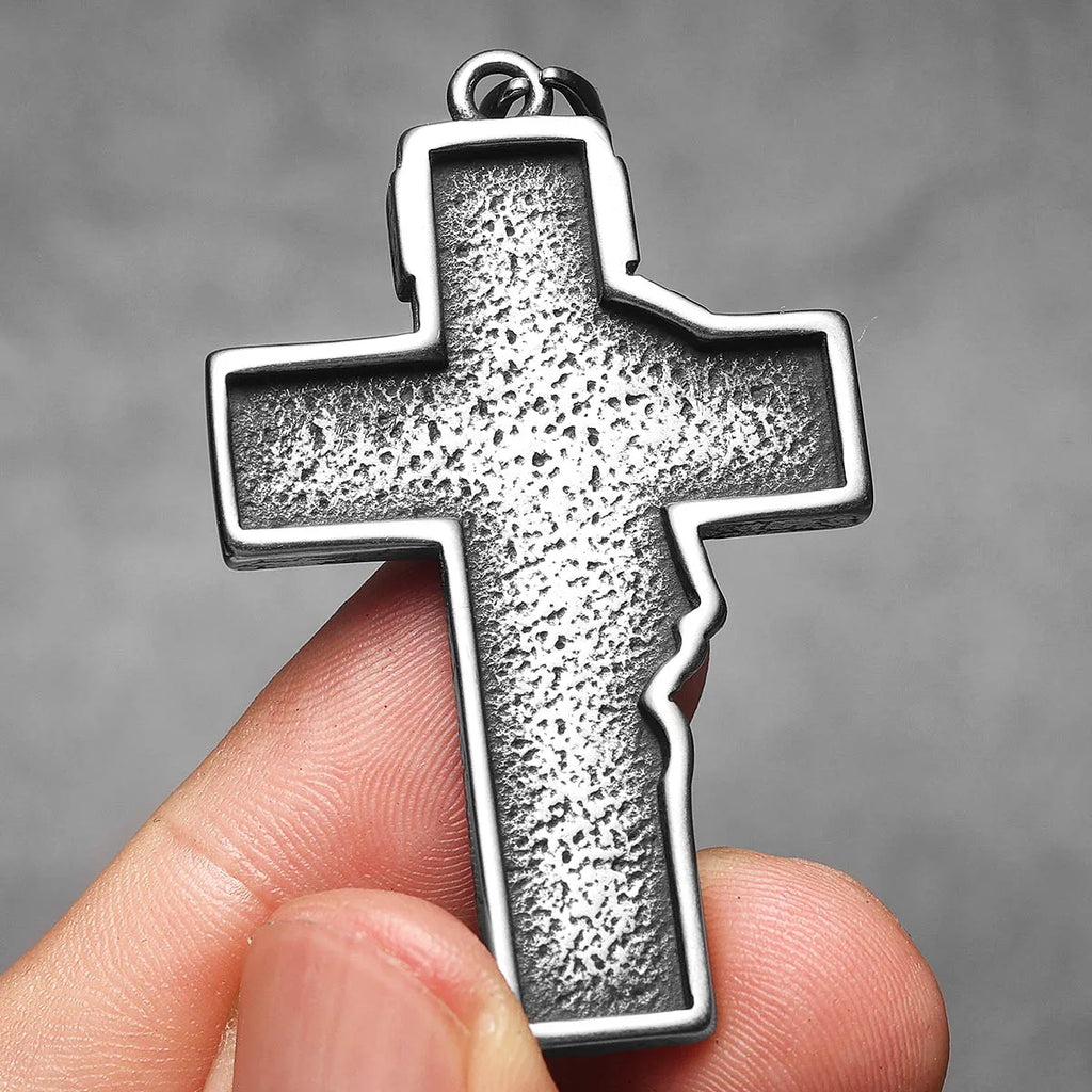 3D Jesus Cross Pendant — Stainless Steel