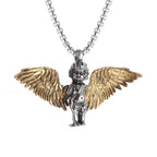 Vintage Punk Mythology Style Metal Sexy Angel Goddess Pendant Necklace for Men Women Classic Mysterious Souvenir Jewelry