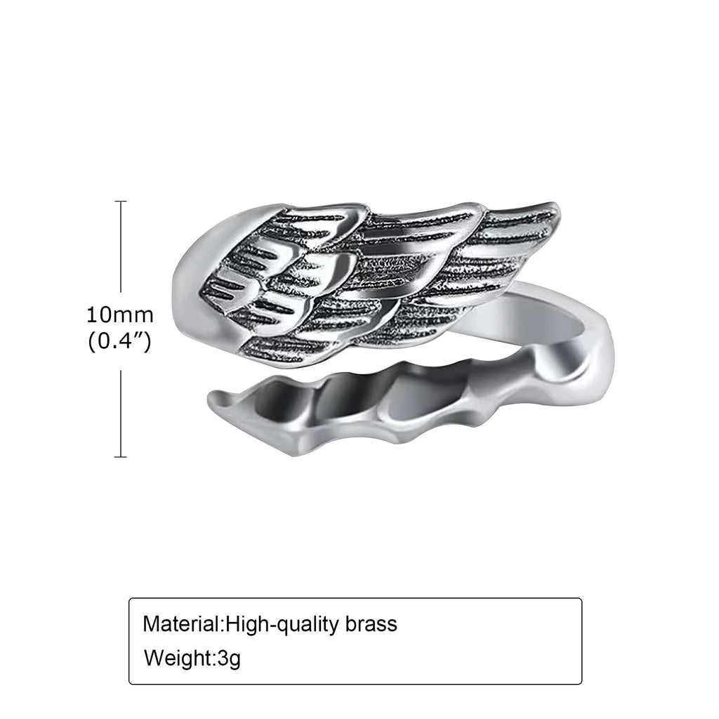 Wings Ring — Stainless Steel Adjustable