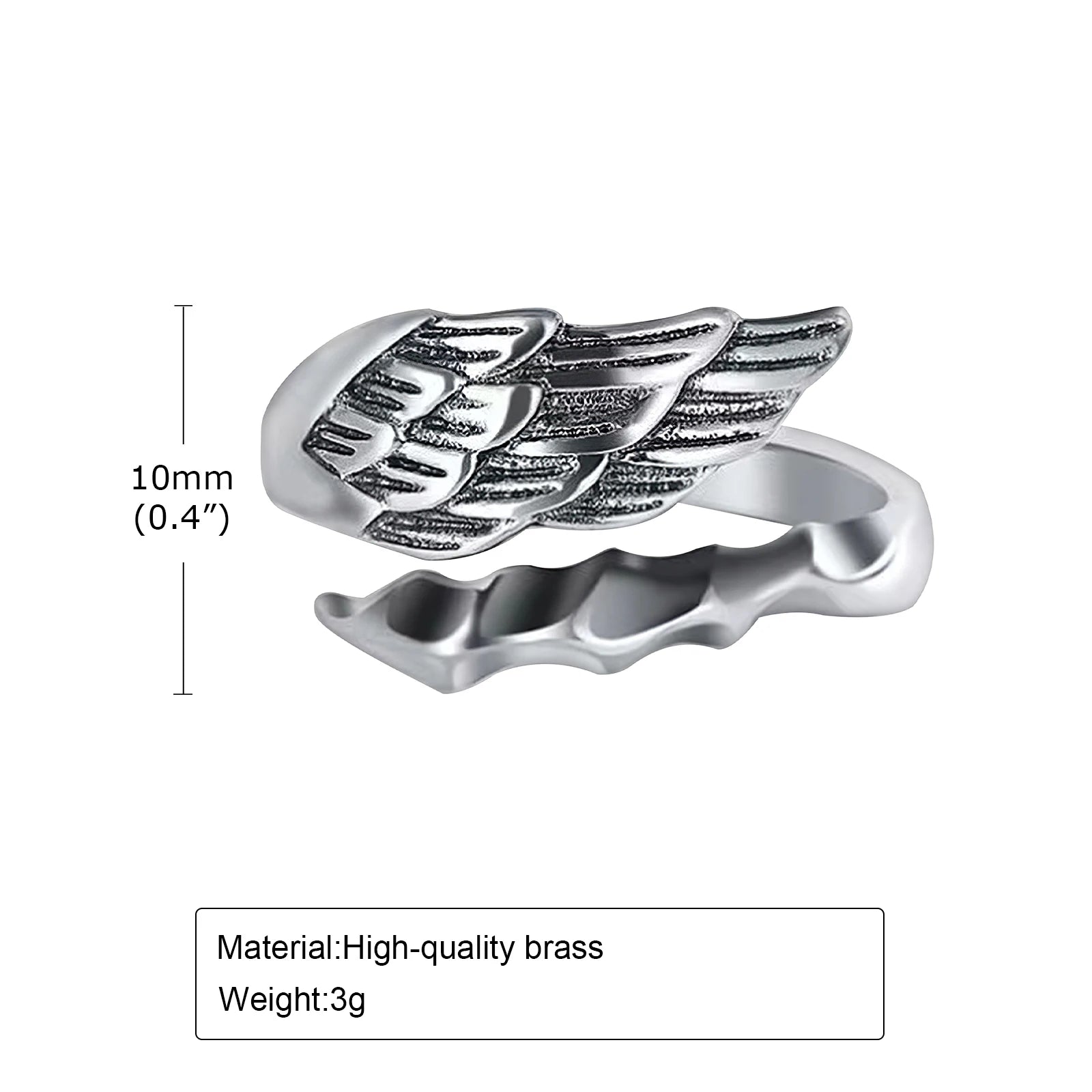 Wings Ring — Stainless Steel Adjustable