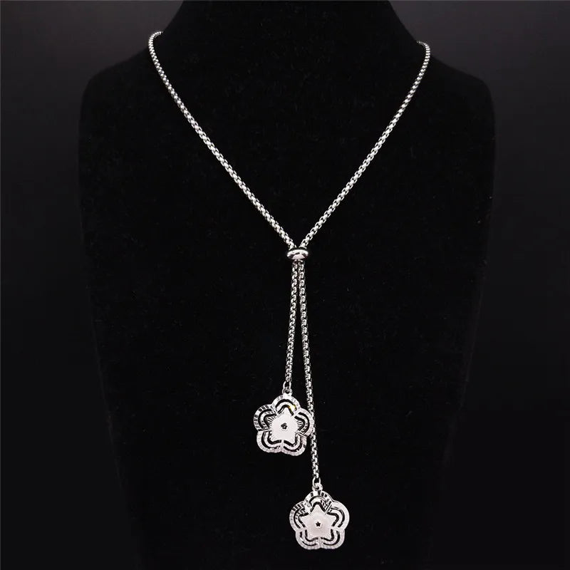 Bee Gold Statement Long Necklace — Stainless Steel