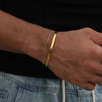 4mm Men Stainless Steel Adjustable Cuff Bracelet Gold Color Snake Bone Chain Bracelet Hip-Hop Fashion Jewelry Women Trendy