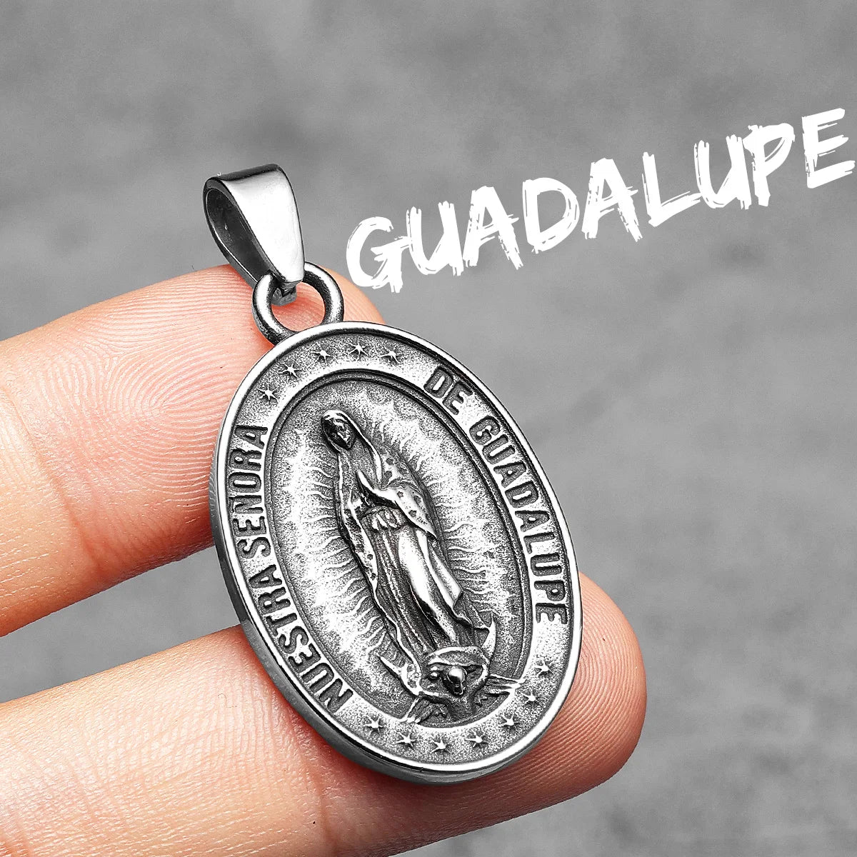 Guadalupe Pendant Necklace — Stainless Steel