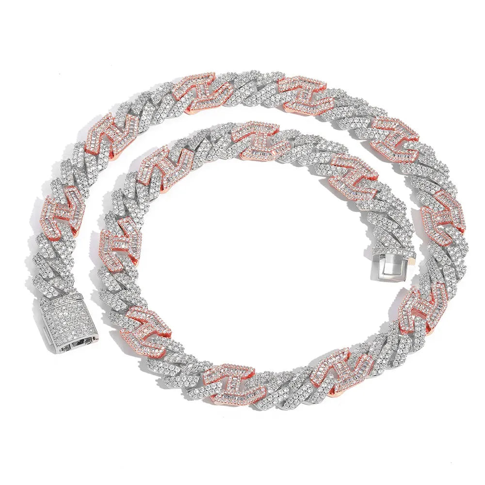 Iced Out Cuban Chain Necklace Stainless Steel 15MM