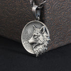 Wolf Forest Pendant — Stainless Steel