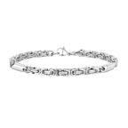 4mm Boys Byzantine Bracelets,Creative Splicing Link Chain Wristband for Men, Cool Stainless Steel Jewelry Gift