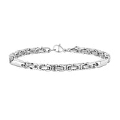 4mm Boys Byzantine Bracelets,Creative Splicing Link Chain Wristband for Men, Cool Stainless Steel Jewelry Gift