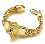 Fashion Gold Color Lion King Charm Bracelet for Men Rock Punk Wristband Jewelry Gift