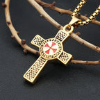 Classic Fashion Iron Cross Shield Pendant Necklace For Men Women Stainless Steel Templar Knight Cross Necklaces Amulet Jewelry