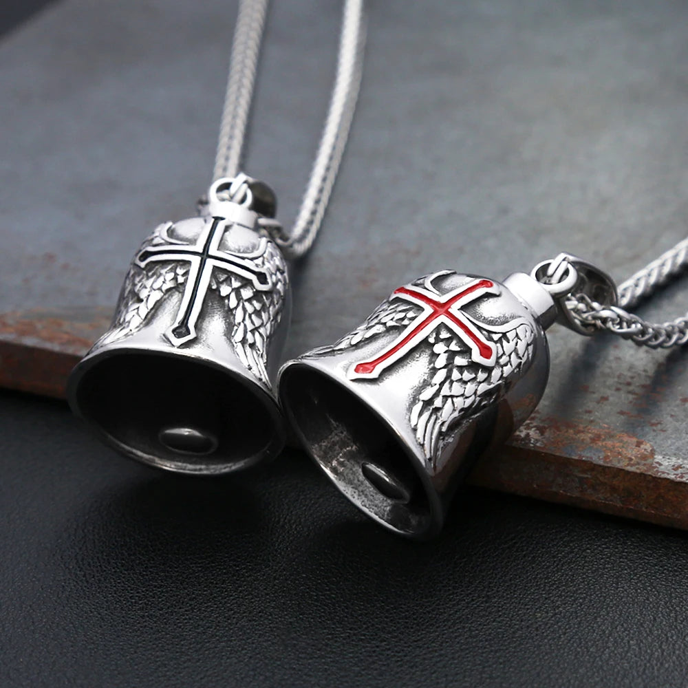 Vintage Bell Charm Amulet Necklace — Stainless Steel
