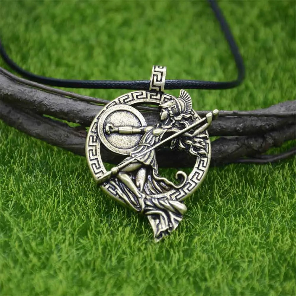 Nostalgia Greek Goddess Roman Mythology Warrior Goddess Minerva Athena Pendant Gothic Necklace For Women Jewelry