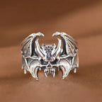 Skull Bat Adjustable Ring Halloween Women Men Punk Biker Cocktail Gothic Fashion Jewelry