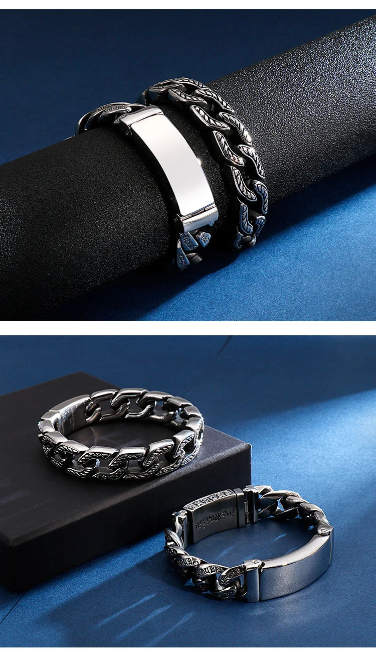 Skull Pattern Bracelet — Stainless Steel