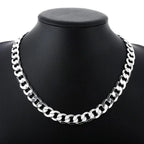 925 sterling Silver necklace for men classic 12MM chain 18-30 inch fine Fashion brand jewelry party wedding gifts Fast Ship