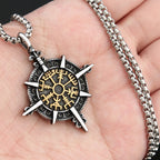 Viking Vegvisir Compass Pendant — Stainless