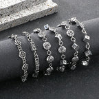 Vintage Gothic Ornate Charm Link Bracelet — Stainless Steel