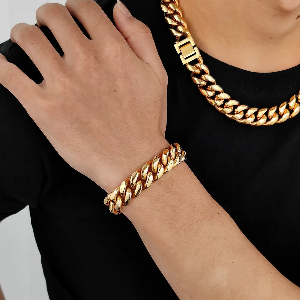 Stainless Steel Cuban Bracelet Miami Heavy