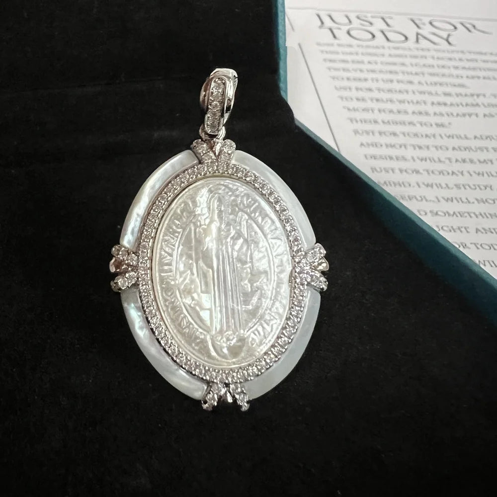 Virgin Mary Silver Pendant Necklace