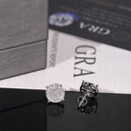 Full Moissanite D Color  Women's Men Hip-hop Earrings 925 Silver Screw Ear Stud High Quality Fine Jewelry for Women  Gift