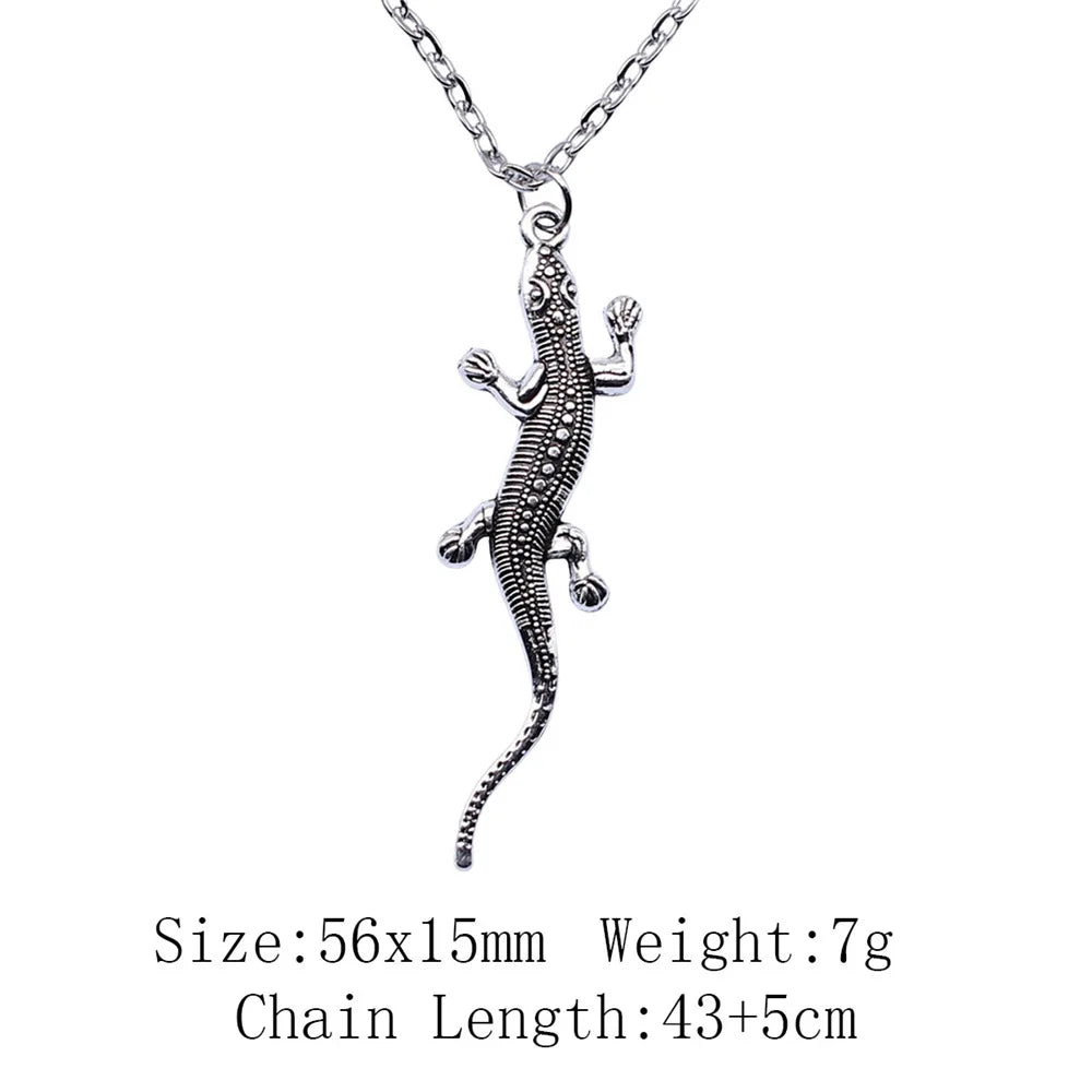 Cold Blooded Reptile Lizard Gecko Chameleon Pendant Necklace For Women Men