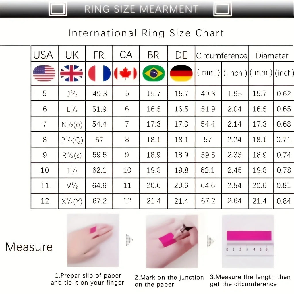 Luxury Male white gold Ring Square Crystal white Zircon Stone Ring Wedding Bands Promise Love Engagement Ring