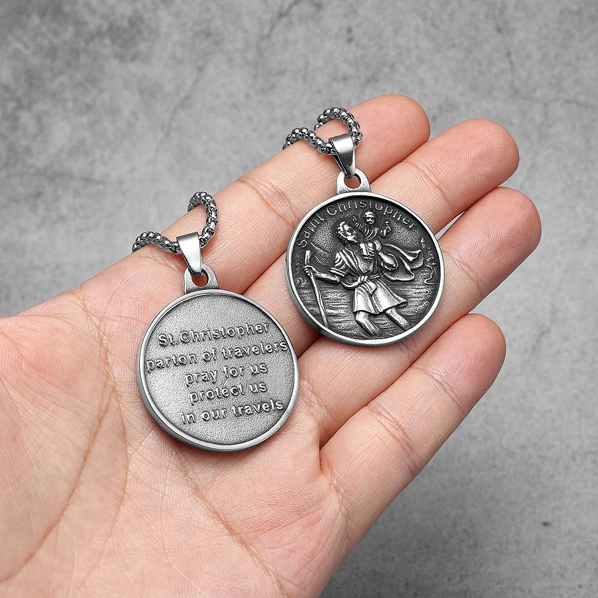 St. Christopher Pendant — Stainless Steel
