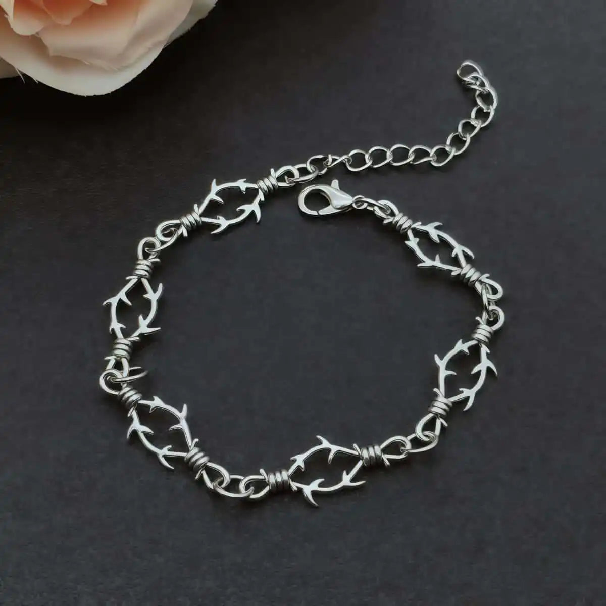 Silver Color Geometric New Barbed Wire Choker Necklace for Women Men Gothic Punk Thorn Chain Necklaces Hip Hop Y2K Jewelry Gift