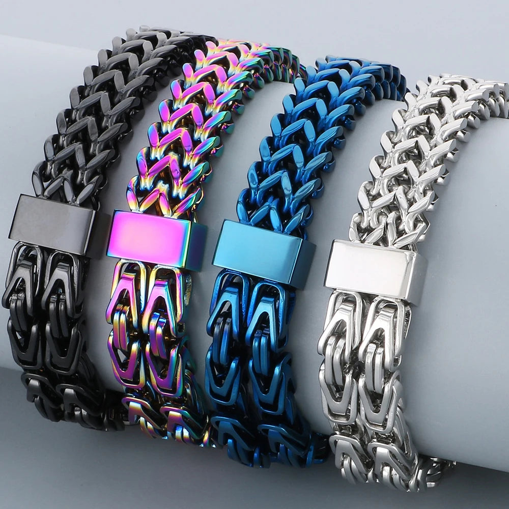 Waterproof Bracelet for Men 316L Stainless Steel Double Layer Link Chain Men's Bracelets Jewelry Accessories His
