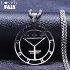 Belphegor Seal Round Pendant Necklace — Stainless Steel