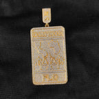 Iced Out Logo Tag Pendant Necklace