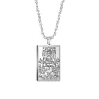 Dawapara The Major Arcana Tarot Cards Vintage Amulet Pendant Necklaces Box Chain Men Jewelry Stainless Steel Golden