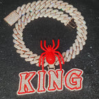 Custom Personalized Spider Clasp Name Pendant With 20MM Cuban Chain New Two-Color Letter Necklace Engraved Word On A Sturdy Back