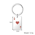 Punk Poker Card Pendant Necklace Full Crystal Playing Cards Red Black Hearts Spades ACE Charm Fashion Jewelry For Women Men