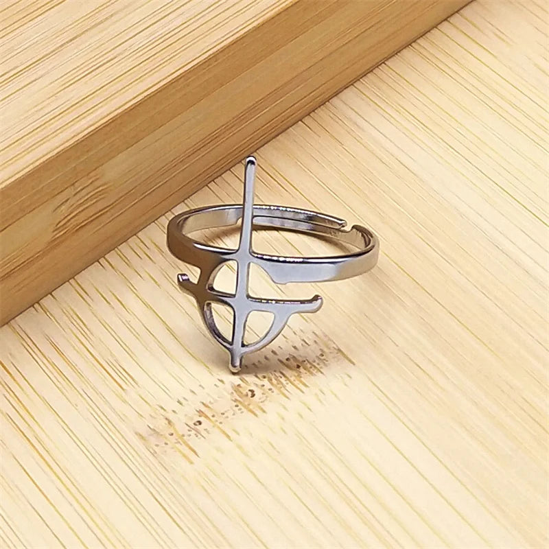Cross Ring — Stainless Steel