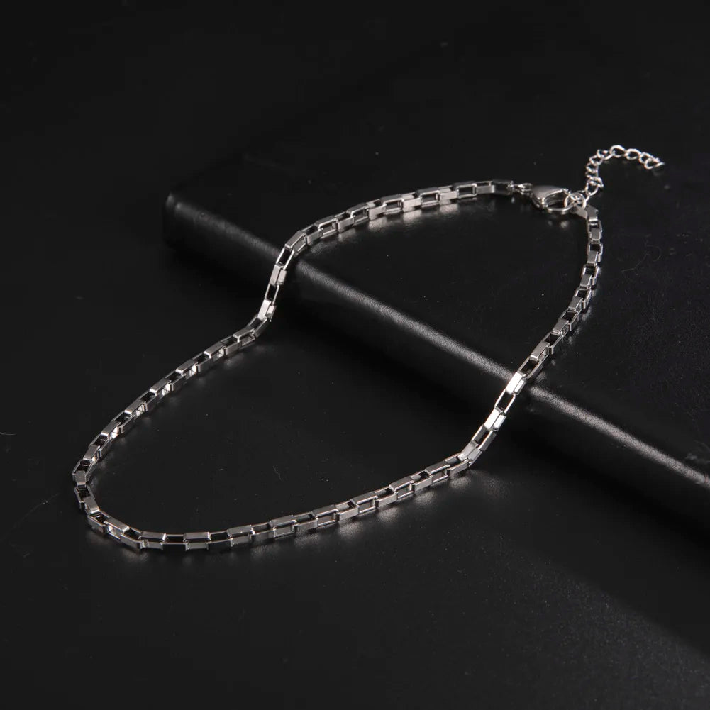 Paperclip & Cable Link Chain Choker Necklace — Stainless Steel