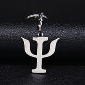 Greek Letter Silver Keychain — Stainless Steel