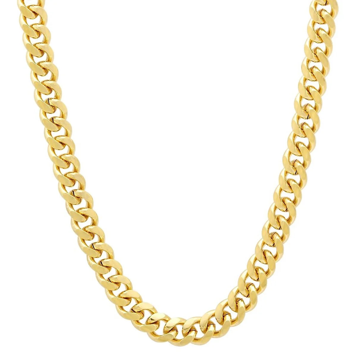 Andara 925 Sterling Silver Gold Plated 8mm Cuban Side Chain Necklace Mens Favorite Accessories Jewelry Gift