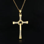 Cross Pendant Rope Chain Necklace Stainless Steel