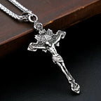 Jesus Cross Stainless Steel Pendant Necklace