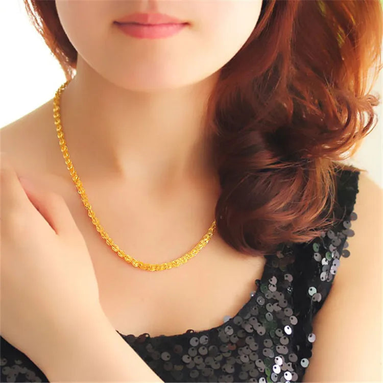 Women's 24K Gold AU999 Sweater Chain Phoenix Tail Necklace - Exquisite phoenix, heavy texture, value-preserving, for