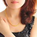 Women's 24K Gold AU999 Sweater Chain Phoenix Tail Necklace - Exquisite phoenix, heavy texture, value-preserving, for