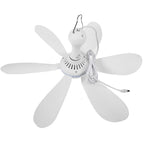 Silent 6 Leaves USB Powered Ceiling Canopy Fan with Remote Control Timing 4 Speed Hanging Fan for Camping Bed Dormitory