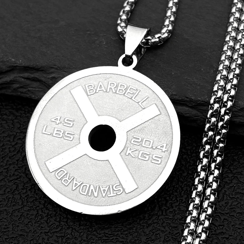 Barbell Plate 45 LB Dumbbell Pendant — Gold