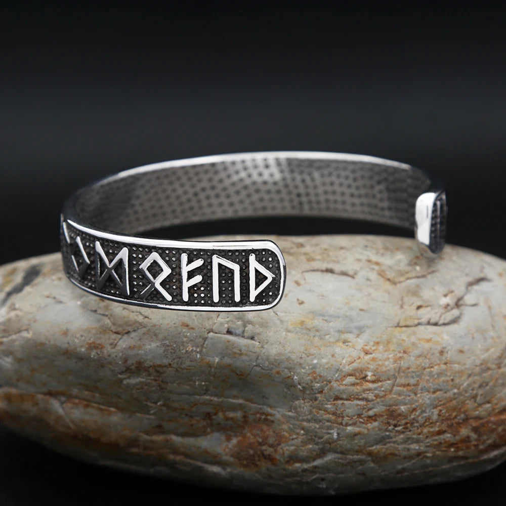 Vintage Nordic Viking Compass Bracelet Punk 316L Stainless Steel Vikings Rune Men Bangles Biker Amulet Jewelry Gift