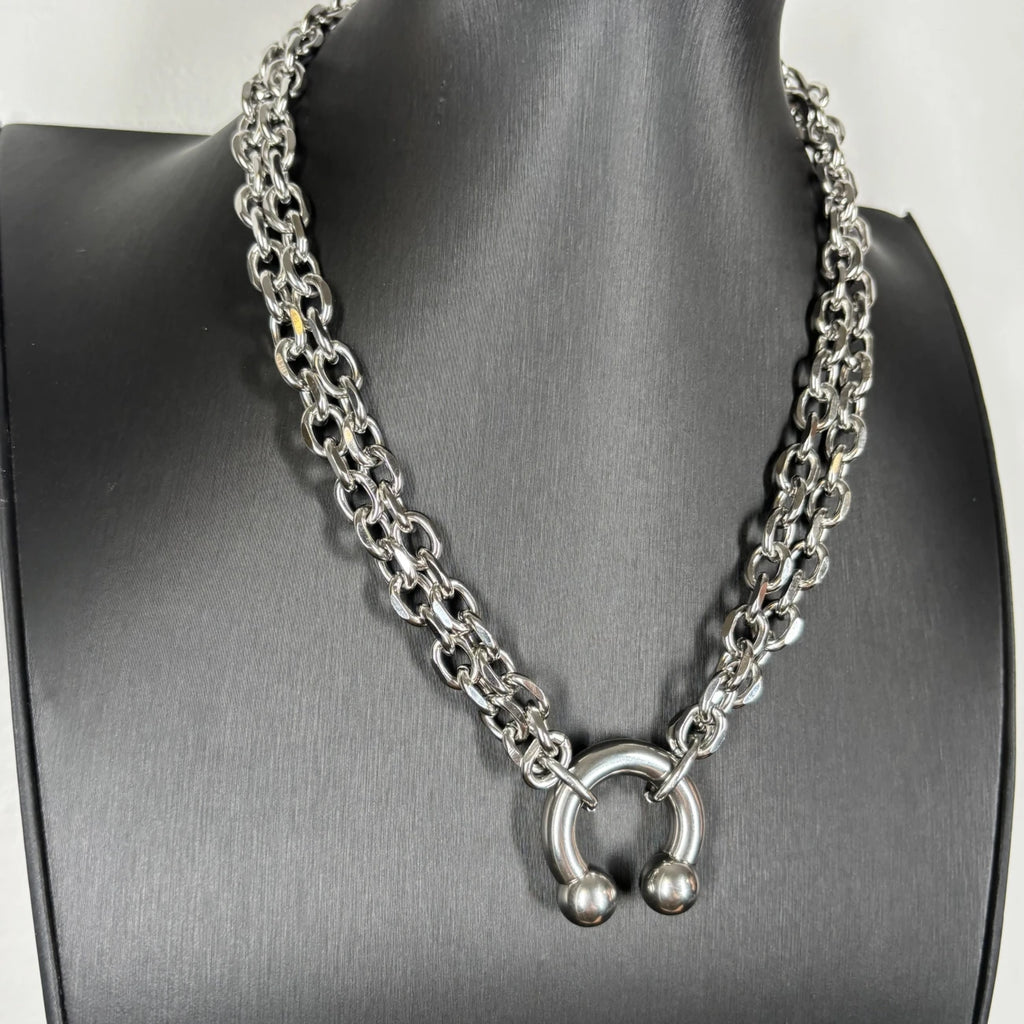 Gothic Big Piercing Spiked Choker Necklace — Stainless Steel