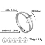 Gothic Wedding Cross Ring — Stainless Steel