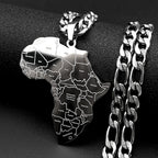 Africa Map Pendant Necklace — Gold-Tone