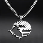 American Eagle Flag Pendant — Stainless