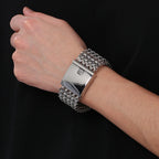 Massive 30MM Width 22CM Long Square Franco Chain Man Bracelet for Men Casting 316L Stainless Steel Men's Bracelets &